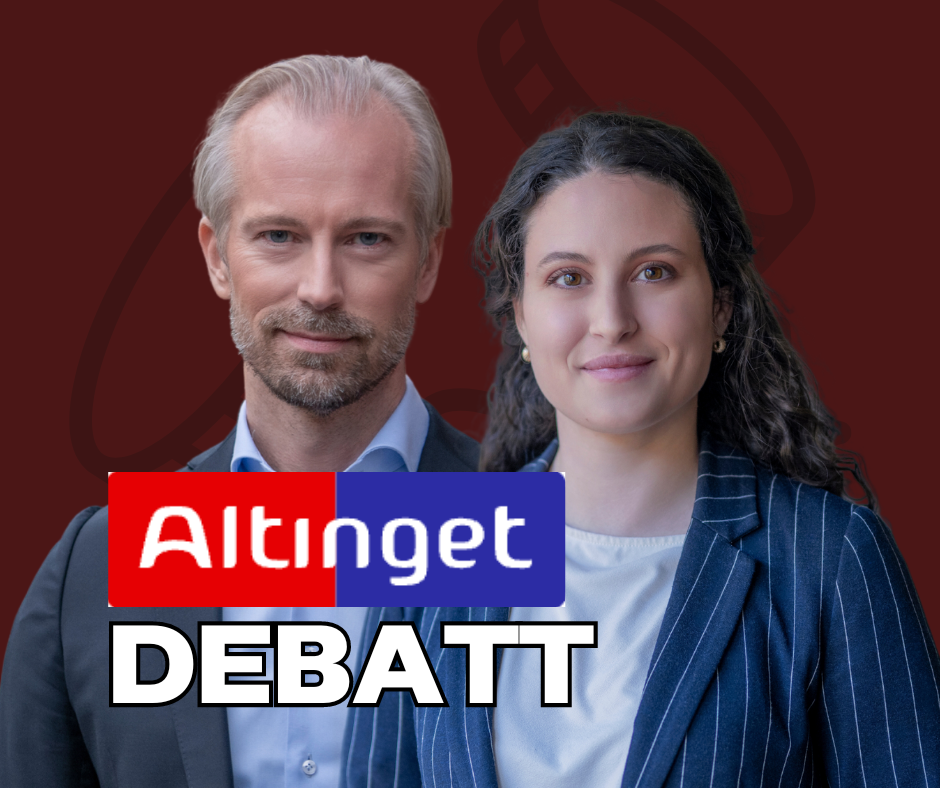 Fredrik Östbom och Réka Tolnai i Alltinget.