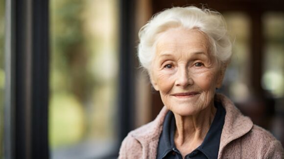 En bild på en AI-genererad äldre kvinna