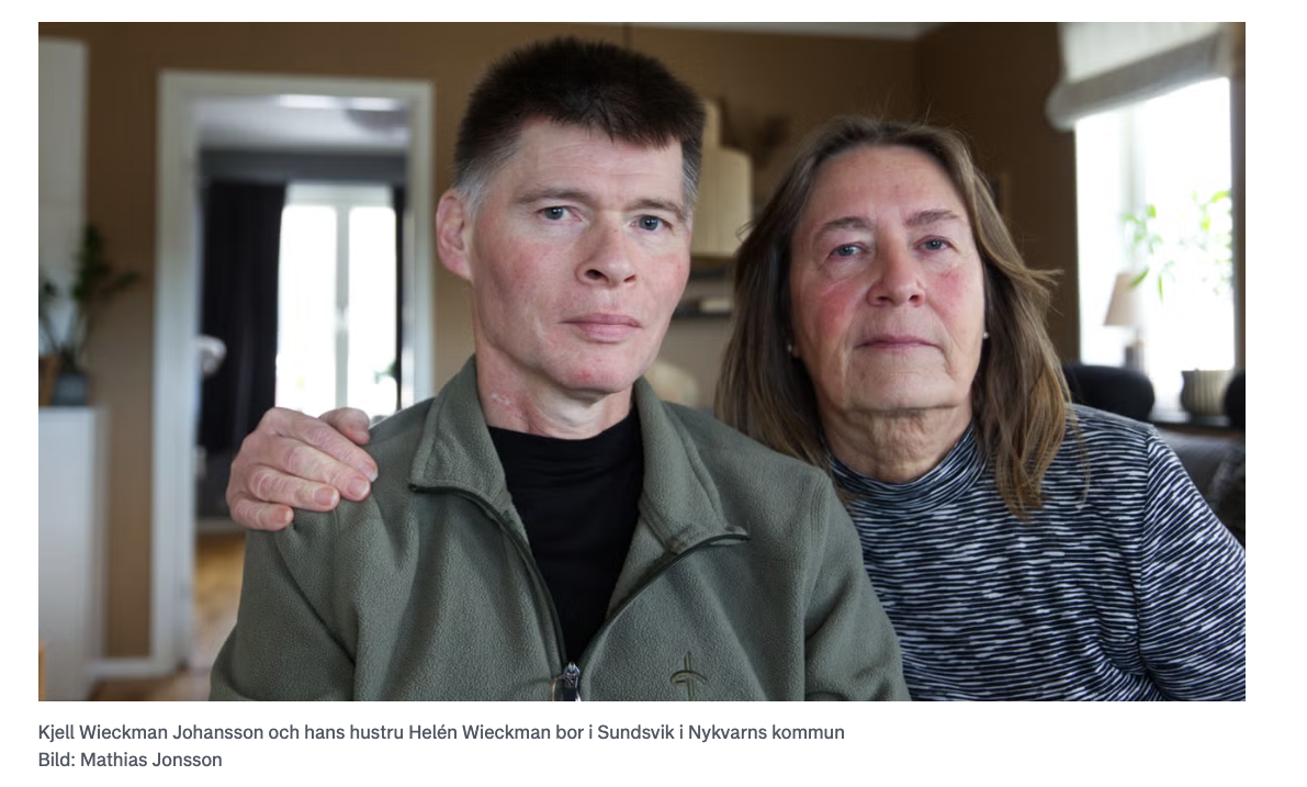 Kjell Wieckman Johansson och hans hustru Helén Wieckman bor i Sundsvik i Nykvarns kommun Bild: Mathias Jonsson Länstidningen